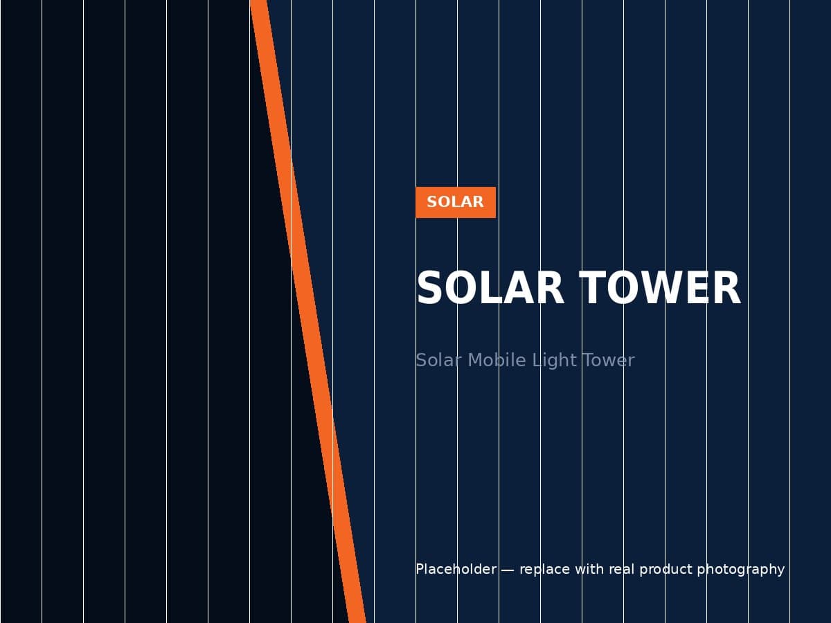 Solar powered mobile light tower for remote construction sites